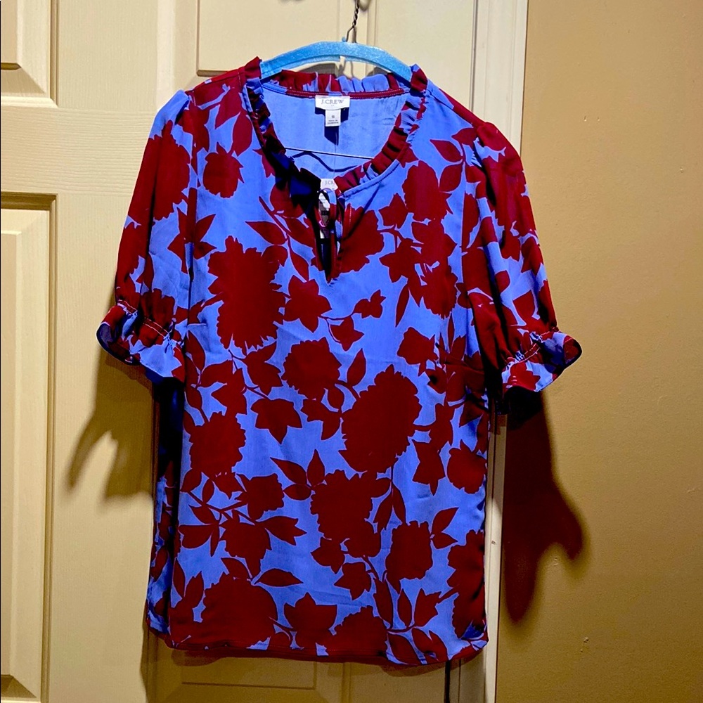 Red Floral Blouse